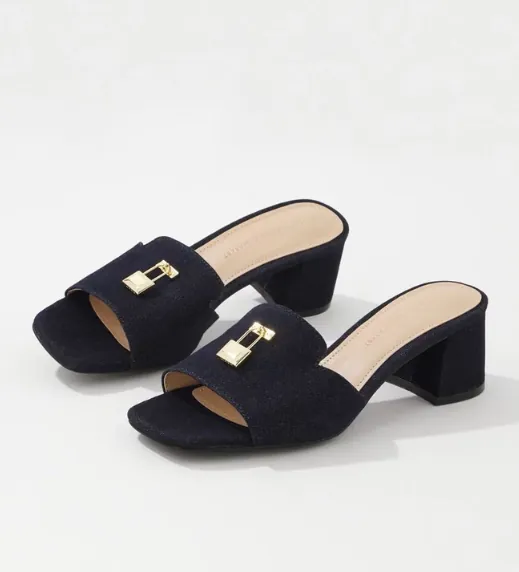 Denim Heeled Sandal